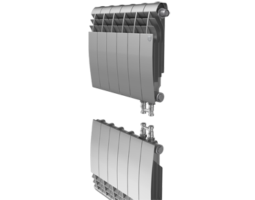 Радиатор Royal Thermo BiLiner 350 /Silver Satin (нижнее подключение) - 12 секц.